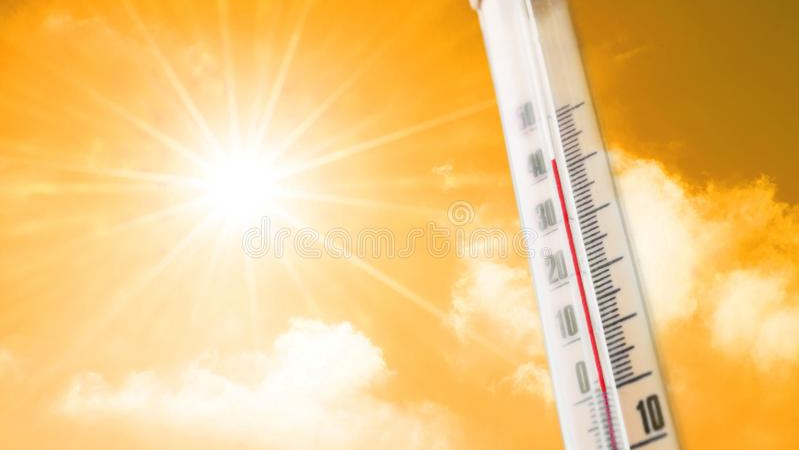 thermometer-against-background-orange-yellow-hot-glow-clouds-sun-concept-hot-weather-thermometer-against-120477670