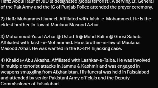 Details of terrorists killed in the Indian strikes 
